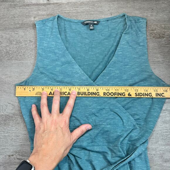 Toad&Co Cue Wrap Long Sleeve Dress Teal Med - Picture 10 of 12